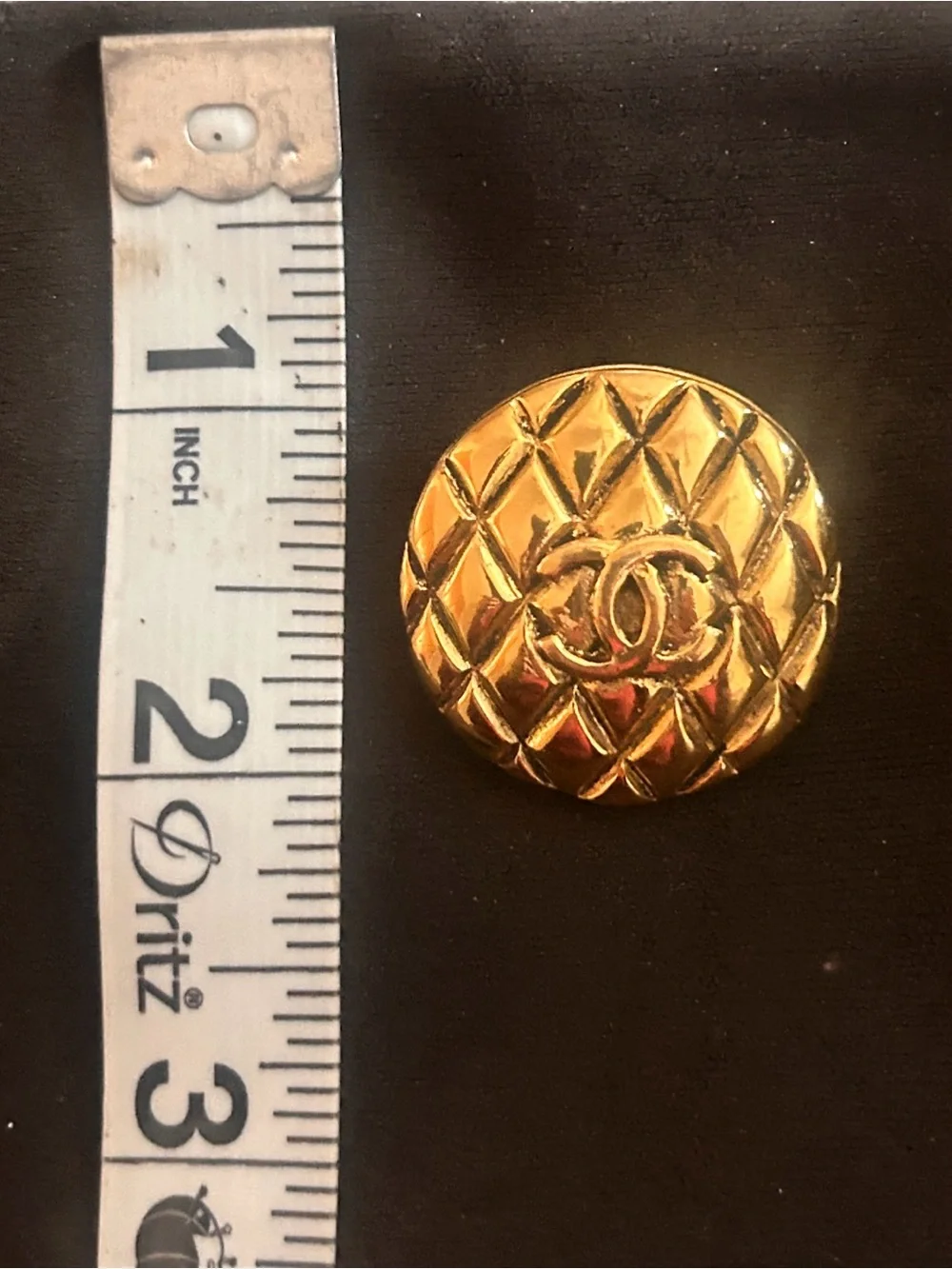 Authentic CHANEL Vintage Gold Tone CC Clip-On Single Earring